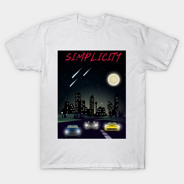 "Simplicity" Cars and cityscape T-Shirt by SelfLuv